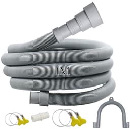 Universele afvoerslangen voor Wasmachines, Droger en Vaatwasser - Instelbare Diameter 20-38 mm met 1 Adapter en 4 Slangklemmen — thumbnail 1