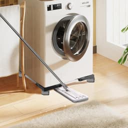 Wasmachine Trillingsdempers - Apparaatvoeten Stabilisator - Apparaten Dempen - Stapelbaar en Verhogend - 9x9x4.5 cm - Grijs Zwart — thumbnail 2