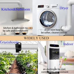 Afvoerslang Flexibel - Ventilatieslang PVC - Droger Ventilatie - Warmtebestendig Snijdbaar - 5 Meter 150mm - Zwart — thumbnail 3