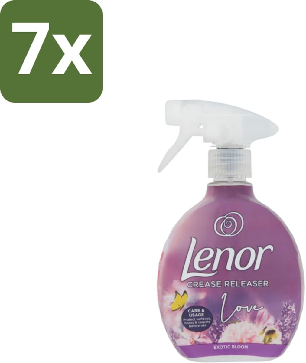 Lenor – Crease Releaser Spray – Love Exotic Bloom – Kreukverwijderaar & Textielverfrisser – 500 ml - Bulkverpakking - 7 stuks — afbeelding 1