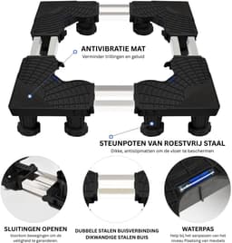 TopChoice® Wasmachine Verhoger - Wasmachine Opbouwmeubel - Wasmachine Sokkel - 12 Robuuste Poten - Zwart — thumbnail 2