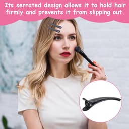 Haarclips Set - Verdelingsklemmen Kappers - Haar Styling Knippen - Duurzaam Groot Bijten - 20 Stuks - Zwart — thumbnail 3