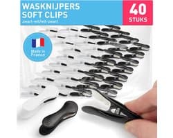 Zwarte en Witte Soft Clips Wasknijpers - 40 Stuks