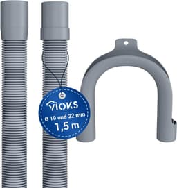 Afvoerslang 2,5 meter voor wasmachine en vaatwasser met 19/22 mm aansluiting en slanghaak — thumbnail 1