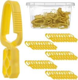 Wasknijpers 50 stuks – Robuuste kunststof wasklemmen – Windbestendig – Geel — thumbnail 1