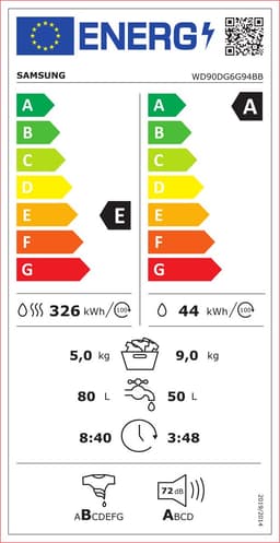 SAMSUNG WD90DG6G94BB Was-droogcombinatie - SmartThings - AI Energy Mode - AI Ecobubble™ - 9/5 kg — thumbnail 2