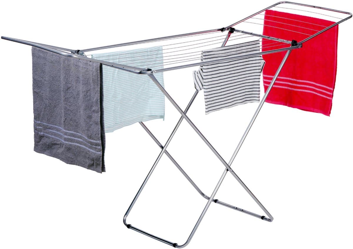 Dirt Devil Droogrek Inklapbaar – Wasrek Metaal met Anti-Slip Voeten – Wasrek met Vleugels tot 10KG – Drooglijn ca. 18 Meter – Opvouwbaar Wasrek voor Binnengebruik — afbeelding 1