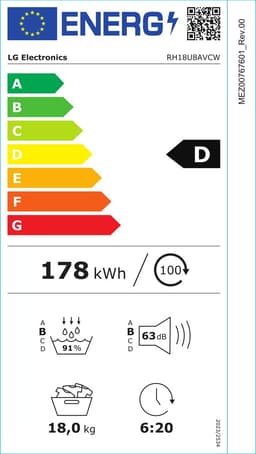 LG RH18U8AVCW - Warmtepompdroger — thumbnail 2