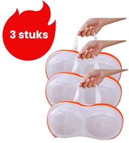 3-delige waszak voor bh's - Voor wasmachines - Voorkoming van bh-vervorming - Waszak voor ondergoed - Bh-verzorging - Wit — thumbnail 1