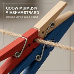 40 stuks kleine houten knijpers met draad voor fotowand, foto's ophangen en bruiloftdecoraties — thumbnail 5