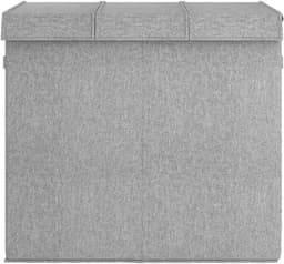 Opvouwbare Wasmand - Vuilnisbak Was - Sorteren Kleding - 3 Uitneembare Zakken - 64.5 x 34.5 x 59 cm - Grijs — thumbnail 4