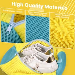 Dailygoods - Herbruikbare Schoenwastas met Rits, Compleet Schoonmaak voor Wasmachine (2 Stuks, Geel) — thumbnail 5