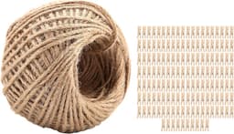 Houten Wasknijpers - Kledingclips Hout - Kleding Ophangen - Natuurlijke Houtconstructie - 250 stuks - Natuurlijk Hout — thumbnail 1
