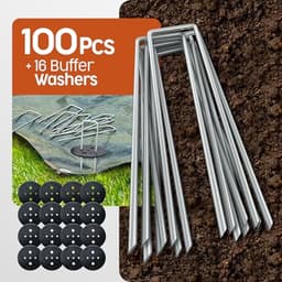 Grondankers Metaal - Tenharingen Set - Tuin Bevestigen - Verzinkt Staal - 100 Stuks - Zilver — thumbnail 3