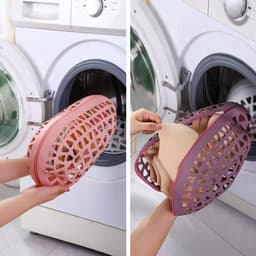 Schoenwasmachinezak 2 stuks, Sneakerwasmachinezak, Sneakerswaszakken, Opvouwbare schoenreinigingszakken (Roze) — thumbnail 5