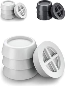 Trillingsdempers wasmachine – Set van 4 stuks – Wit - Voetjes wasmachine & droger - Wasmachine demper – Anti trillings / vibratie dempers pads – Antislip rubber – Trillingsmat – Antislipmat - Schokdempers wasmachine — thumbnail 1