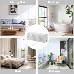 SnelShoppen - 5.1m Waslijn, Uittrekbare Wandwaslijn, Ingebouwde Waslijn, Muurbevestigde Waslijn, Retractable Waslijn, Set met Draai Knop, voor Balkon, — thumbnail 5