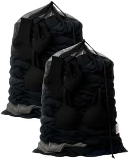 Waszak Groot XL - 60x90CM - 2 Stuks - Laundry Bag - Wasnet - Waszakje - Treksysteem - Trekbandsluiting - Polyester - Schoenenzak - BLACK — thumbnail 1