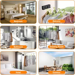 SnelShoppen - Retractable Clothesline Indoor en Outdoor - Dubbele Kledinglijn - Heavy Duty Wandmontage - RVS - Ruimtebesparend - Zwart — thumbnail 2