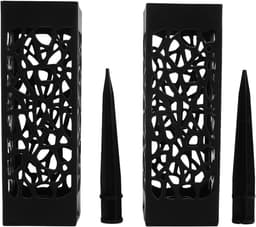 Grafvaas Set - Bloemenhouder - Herdenking Tonen - Stevig Grondanker - 2 stuks 19cm - Zwart — thumbnail 4