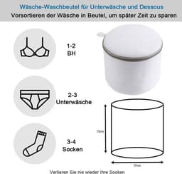 Professioneel wasnet voor lingerie, waszak voor lingerie - grijs — thumbnail 2