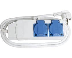 Wasmachine/droger stekkerdoos 2-voudig - 3x1.5mm - 1.5 meter