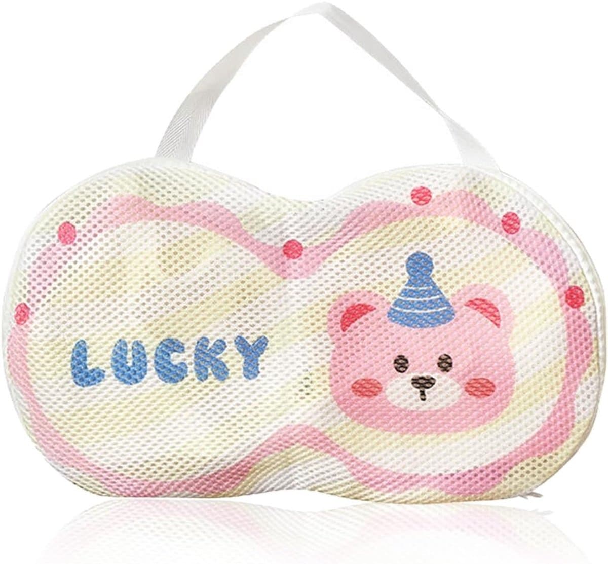 Herbruikbare waszak voor wasmachine met schattig berenontwerp voor bh's en lingerie, 32.5x19.5 cm, ideaal voor delicate was. — afbeelding 1