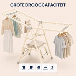 ProductXpert DryPro™ - Wasrek - Droogrek Inklapbaar - Opvouwbaar - 180 cm - Beige — thumbnail 5