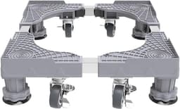 Wasmachine Onderstel - Apparatuur Verhoger - Apparaten Verplaatsen - Verstelbaar Universeel - 4 Enkele Wielen - Grijs — thumbnail 3