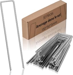 SnelShoppen - 50 Stuks RVS Grondankers/Grondpennen - Roestvrij en Gegalvaniseerd - 150mm x 30mm x Ø 3mm - Ideaal voor Tuin, Camping en Feesten — thumbnail 1