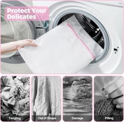 SnelShoppen - Waszakken Set - Vijf Stuks in Verschillende Maten - Roze - Duurzaam Polyester - Voor Wassen, Verhuizen, Camping en Meer — thumbnail 5