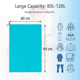 SnelShoppen - 2-Piece Reis Waszakken 60 x 90 cm, Grote Capaciteit, Duurzaam 120 Liter, Lichtblauw & Grijs, Ideaal voor Vakantie, Camping en Thuisgebru — thumbnail 5