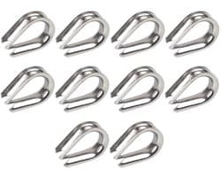 Dailygoods- Staalkabel M10 - Roestvrij Staal 304 - Bevestigingsring - Kabelhuls - Slijtagebescherming - Geschikt voor Draadkabels