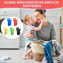 Sokkenklemmen - Wasclips - Sokken Sorteren - Veelzijdig Inzetbaar - 100 Stuks - Kunststof — thumbnail 4