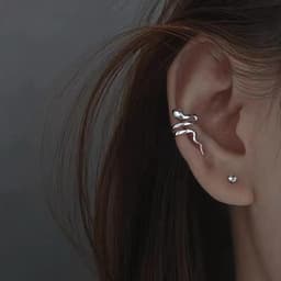 Eenvoudige Slang Oormanchet Oorbellen Vintage Zilveren Open Wrap-hoepel Oorring Statement Slang Clip Op Oorbellen Knorpel Crawler Oorring Geen Piercing Slang Oorversiering Voor Vrouwen — thumbnail 2