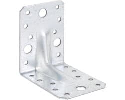 Hoekanker Extra Sterk - Versterkte Hoek - Houtverbindingen Maken - Met Rib - 90x90x65 mm - Verzinkt