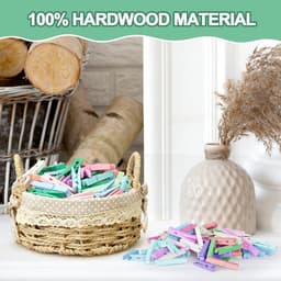 Houten Wasknijpers - Kledinghangers Clips - Kleding Drogen - Stevig Massief Hout - 100 Stuks - Blauw — thumbnail 4