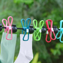 Draagbare Waslijn - Reis Waslijn Kledinglijn - Kleding Drogen - Met 12 Kleurrijke Knijpers - Tot 3.6 Meter - Zwart — thumbnail 4