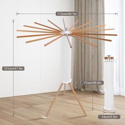 Dailygoods- Droogrek Opvouwbaar - Kledingrek met 16 Staven - Max. Capaciteit 40 Kg - Flexibele Ruimte 121 x 112 cm - Handige Opslag - Compact 70 x 18 x 16 cm — thumbnail 2