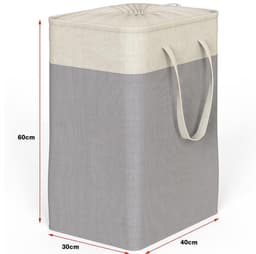 Dailygoods- Wasmand 100L - Wasmand met Deksel - Wasmand 3 Vakken - Wasmanden - Opvouwbaar - Duurzaam Katoen — thumbnail 5