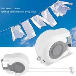 Dailygoods- Waslijn Uittrekbaar - Wanddroogrek - 2x 13 Meter - Duurzaam - Ruimtebesparend - Eenvoudig te Installeren - Drooglijn — thumbnail 2