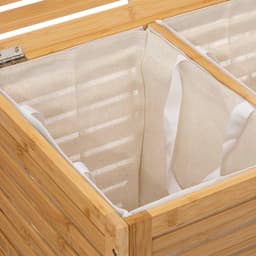 - Dubbele wasmand van bamboe, hoogte 58 cm — thumbnail 3