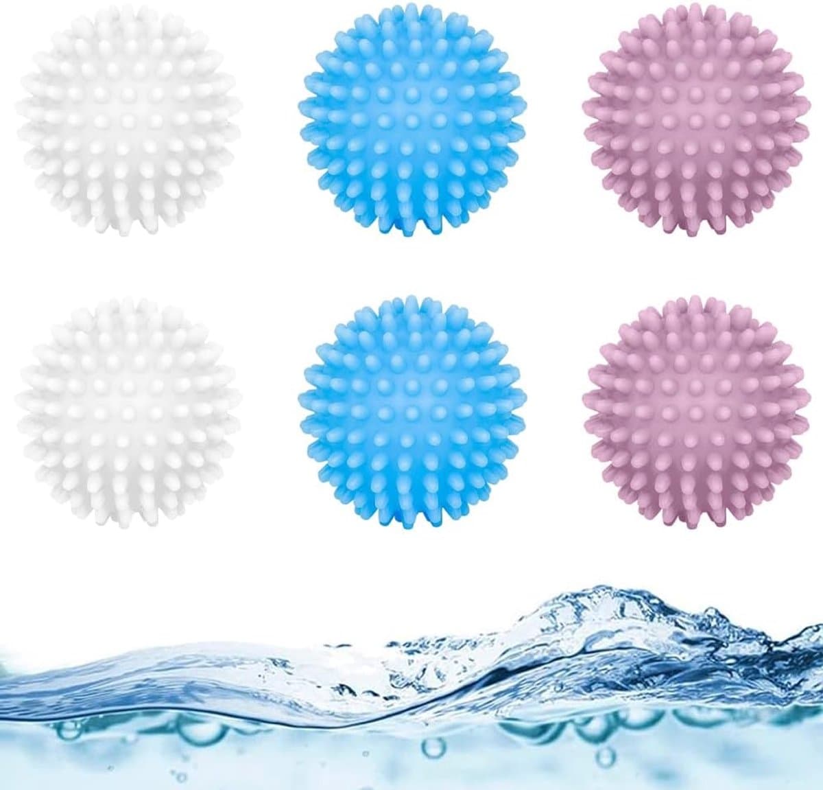 SnelShoppen - Wasbal voor Wasmachine, Set van 6 Herbruikbare Droogballen, Tumble Dryer Droogballen voor Thuis, Kleding en Schoonmaken, Ideaal voor Was — afbeelding 1