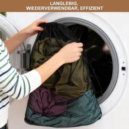 Wasnet XXL 70 x 90 cm - Set van 2 - Fijnmazige waszakken voor kleding, dekbedovertrekken - Met trekkoord, haken - Geschikt voor wasmachine - Ideaal voor thuis, reizen - Zwart — thumbnail 3