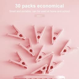 Wasknijpers - Kleine knijpers - Kleding drogen - Winddicht design - 30 stuks - Roze — thumbnail 2