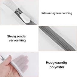 Set wasnetten - Waszak voor de wasmachine - 4 stuks 30x40 cm - Verborgen ritssluiting en ademend gaas - Voor bh's, sokken en op reis - Zwart — thumbnail 4