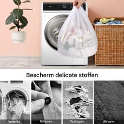 Wäschesäcke Set - Wäschenetz Voor Waschmaschine - 3 Stuks Verschillende Maten - Duurzaam Polyester Mesh Met Kordelzug - Voor Ondergoed Babykleding En Oberbekleidung - Grijs Fijnmazig — thumbnail 2