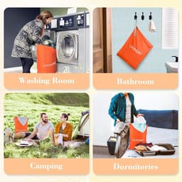SnelShoppen - Grote Waszak, Waterdichte Nylon Tas met Rits, Herbruikbaar, Ideaal voor Reizen, Kamperen, Studenten, 70 x 50 cm — thumbnail 4