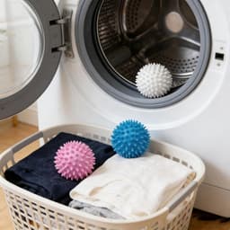 6 stuks drogerballen, wasballen, drogerballen voor wasdroger, donsjacks, drogerballen, drogerballen, wasbal voor wasmachine (blauw, wit, paars) — thumbnail 2