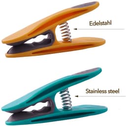 48 wasknijpers met veren van roestvrij staal Soft Grip Softgrip Soft Touch Softtouch, Turquoise, Geel, Grijs — thumbnail 5
